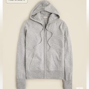 J. Crew Cashmere full-zip sweater-hoodie